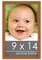 Photo Size Modernist Brown Picture Frame - UV Acrylic, Foam Board Backing, Hanging Hardware